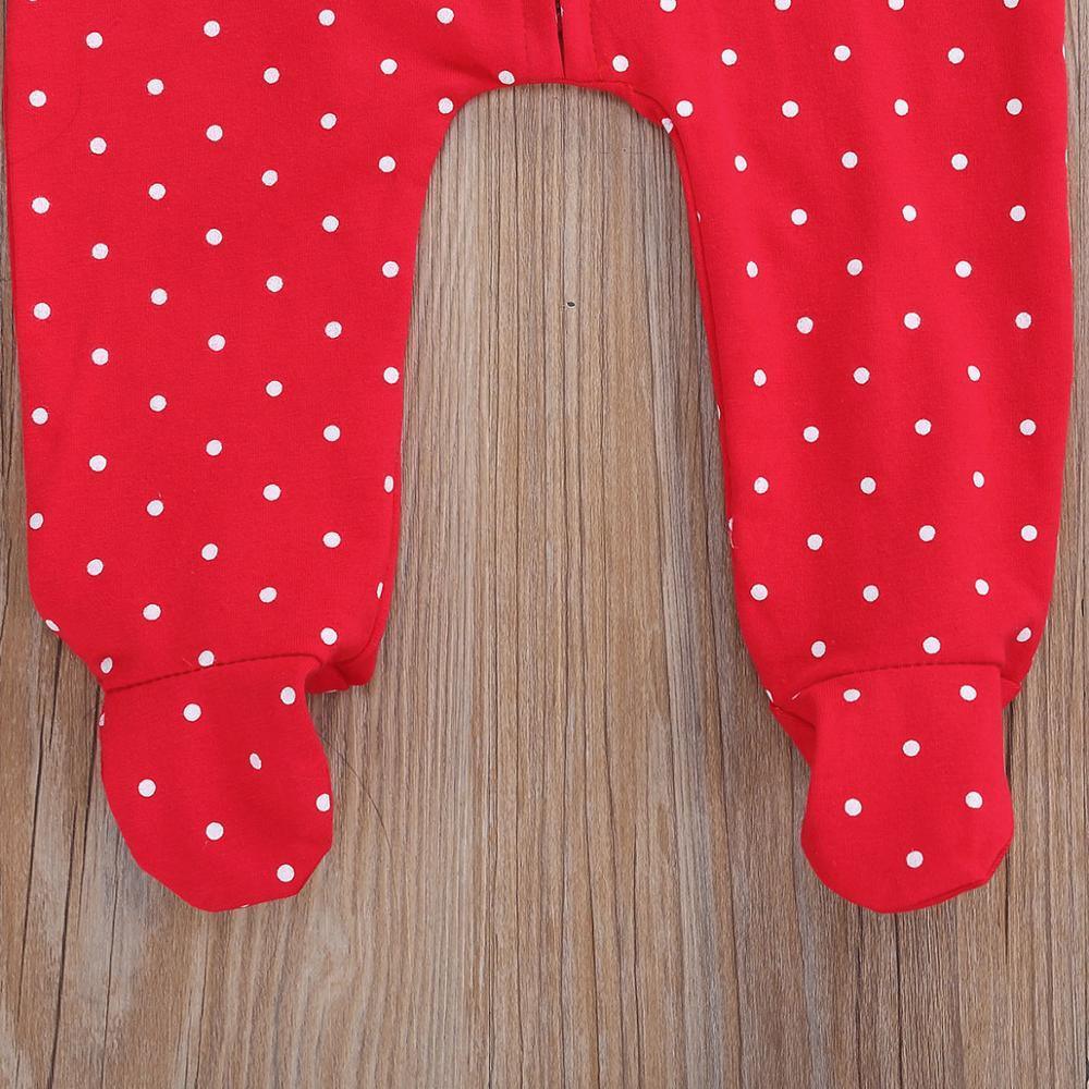 Newborn Baby Boy Girl Long Sleeve Footies Jumpsuit Autumn Polka Dot Zipper Christmas style Romper For Boys And Girls