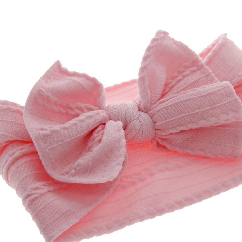 Big Bow Soft Nylon Headbands Flower Print Nylon Turban Hairband Oversize Bunny Bow For Baby Kids