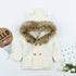 Modern Luxury Winter Warm Newborn Baby Boy Girl Knit Hooded Coat Fur Collar Jacket Clothes FOr Boys and Girls