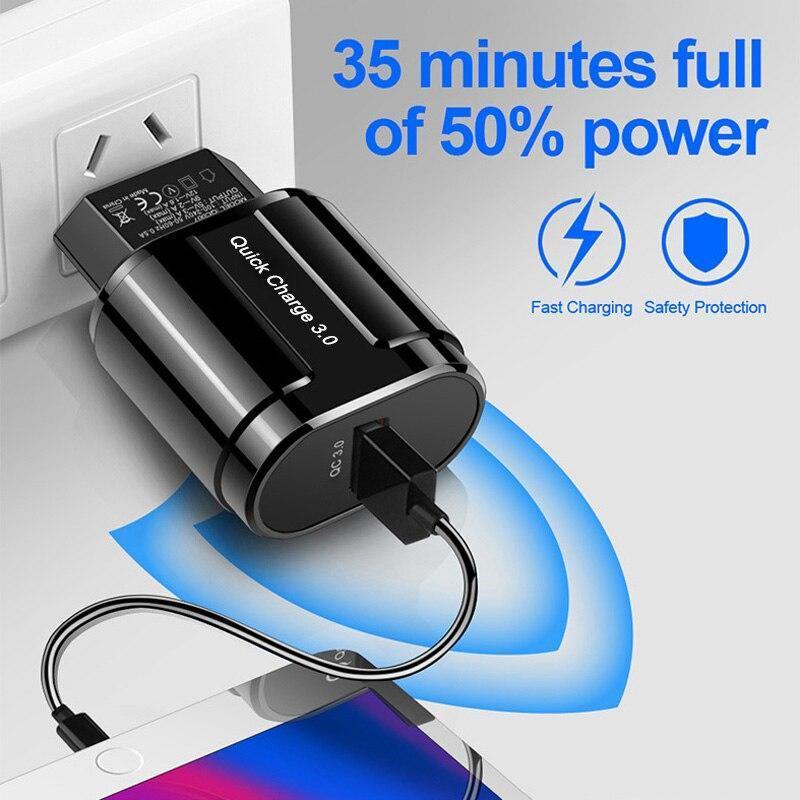 Fast Portable Quick 3.0 USB Charging Powerful Charger EU US Wall Mobile Phone Charger Adapter