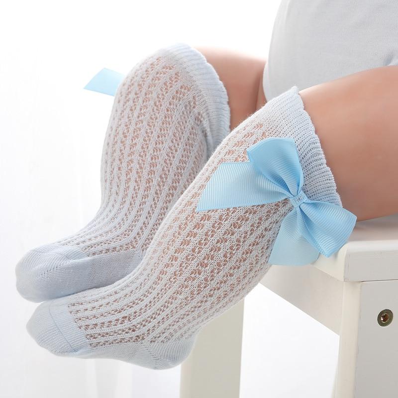 Princess Cute Baby Knee High Stylish Cotton Bow Soft Comfortable Socks Flexible Breathable Sock For Baby Girls