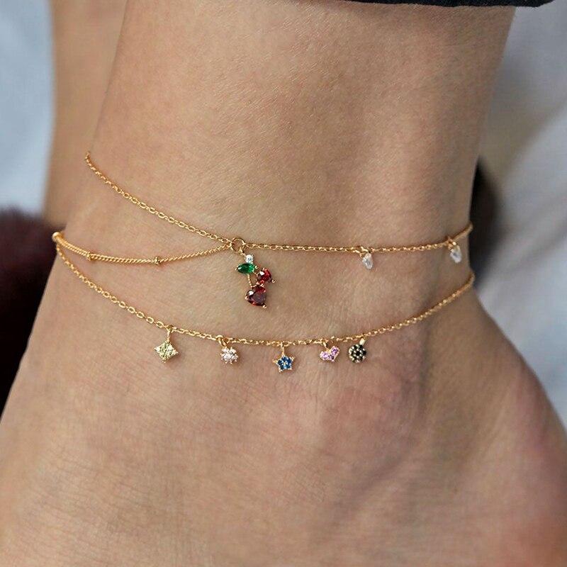 Luxury Bohemian Star Shell Ankle Bracelet Foot Jewelry Brecelet Simple Shell Anklets for Women Summer Style