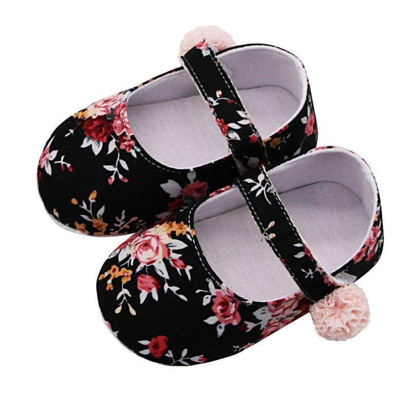 Baby Shoes Breathable Floral Print Anti-Slip Shoes Casual Walking Soft Soled Luxury First Walkers