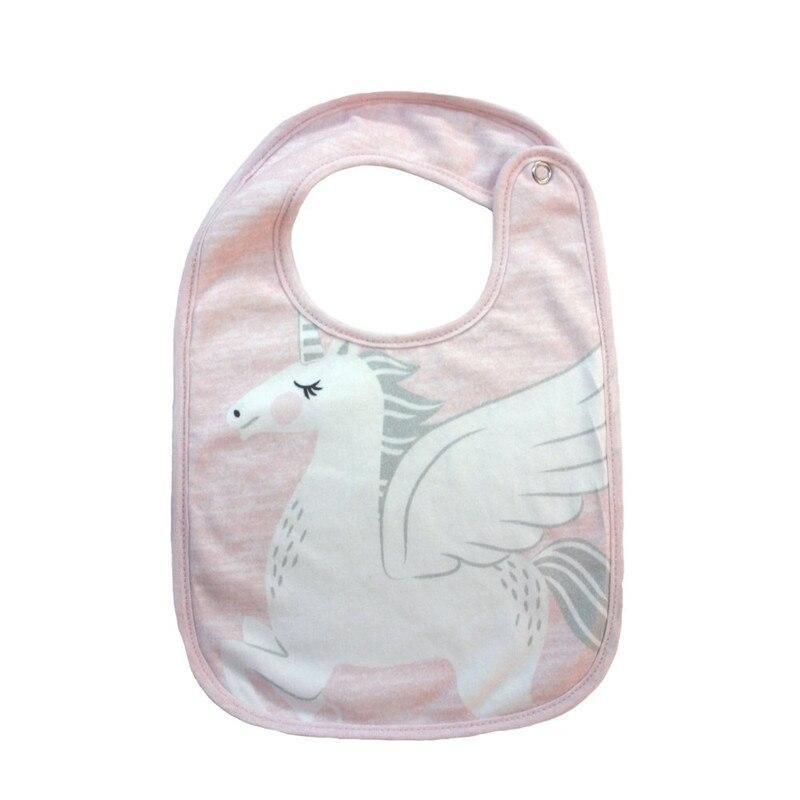 Luxury Cartoon Animal Cotton Printing Snap Button Bib Waterproof Saliva Towel Infant Cloths Feeding Apron For Kids