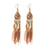 Handmade Modern Elegant Golden Silver Color Ethnic Acrylic Luxury Rainbow Beads Feather Drop Earrings for Women Boho Jewlery