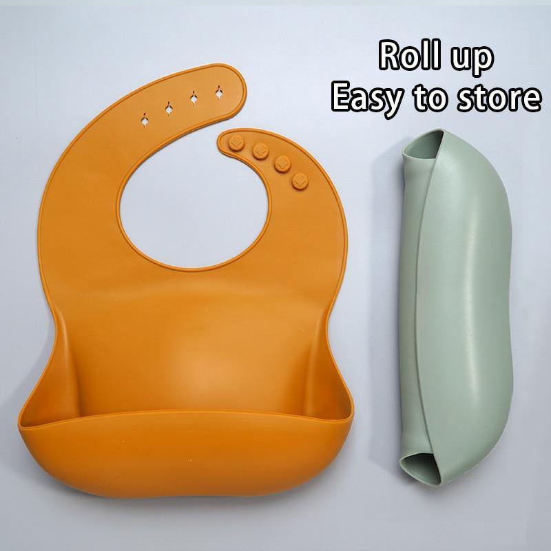 Newborns Solid Silicone Baby Feeding Bibs Burp Cloths Fashionable Breastplate Baby Stuff For Kids