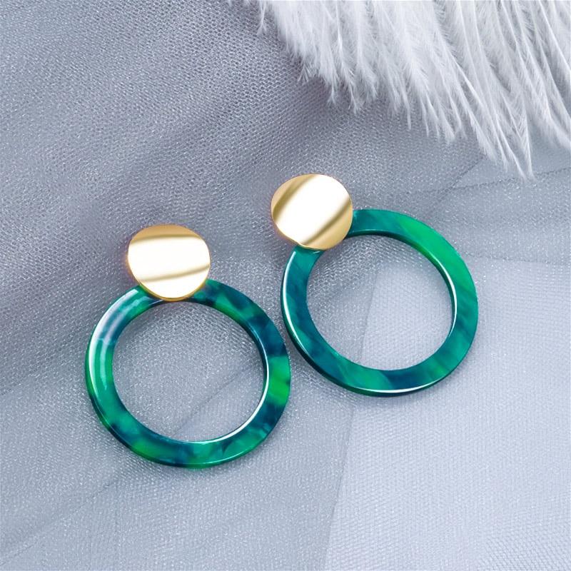 Elegant Geometric Acrylic Fashion Statement Drop Perfect Earrings For Women Vintage Resin Oval Modern Round Dangle Earring 2020 Brincos Wedding Jewelry