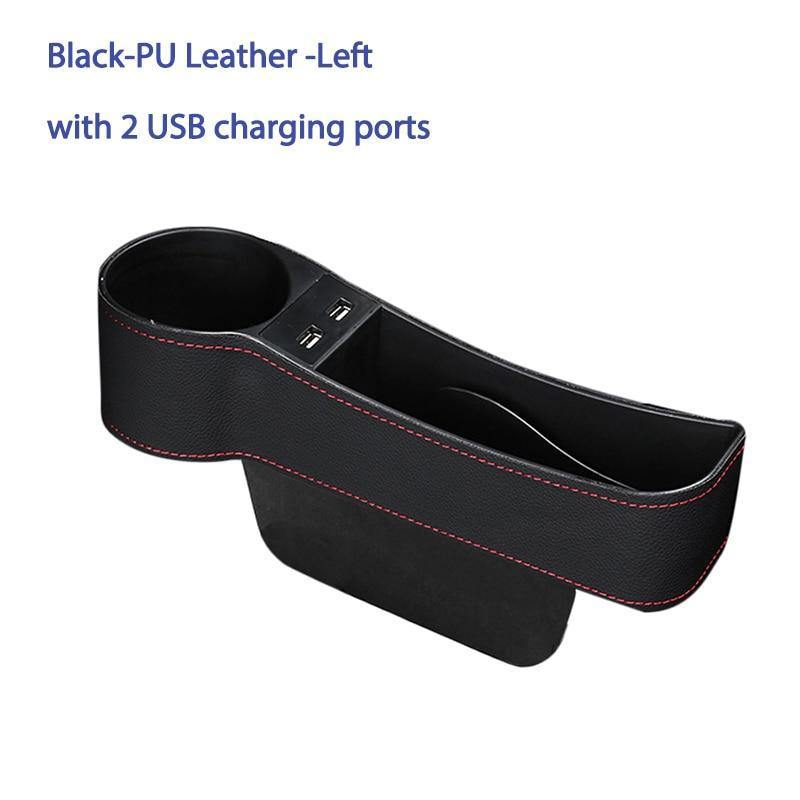 Multifunctional Car Seat Gap Storage Box Cup PU Leather Pocket Catcher Organizer Phone Bottle Cups Holder Car Accessories