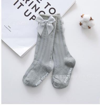 Non-slip Cotton Princess Knee High Long Skin-friendly Socks With Bow Mesh Newborn For Baby Girls