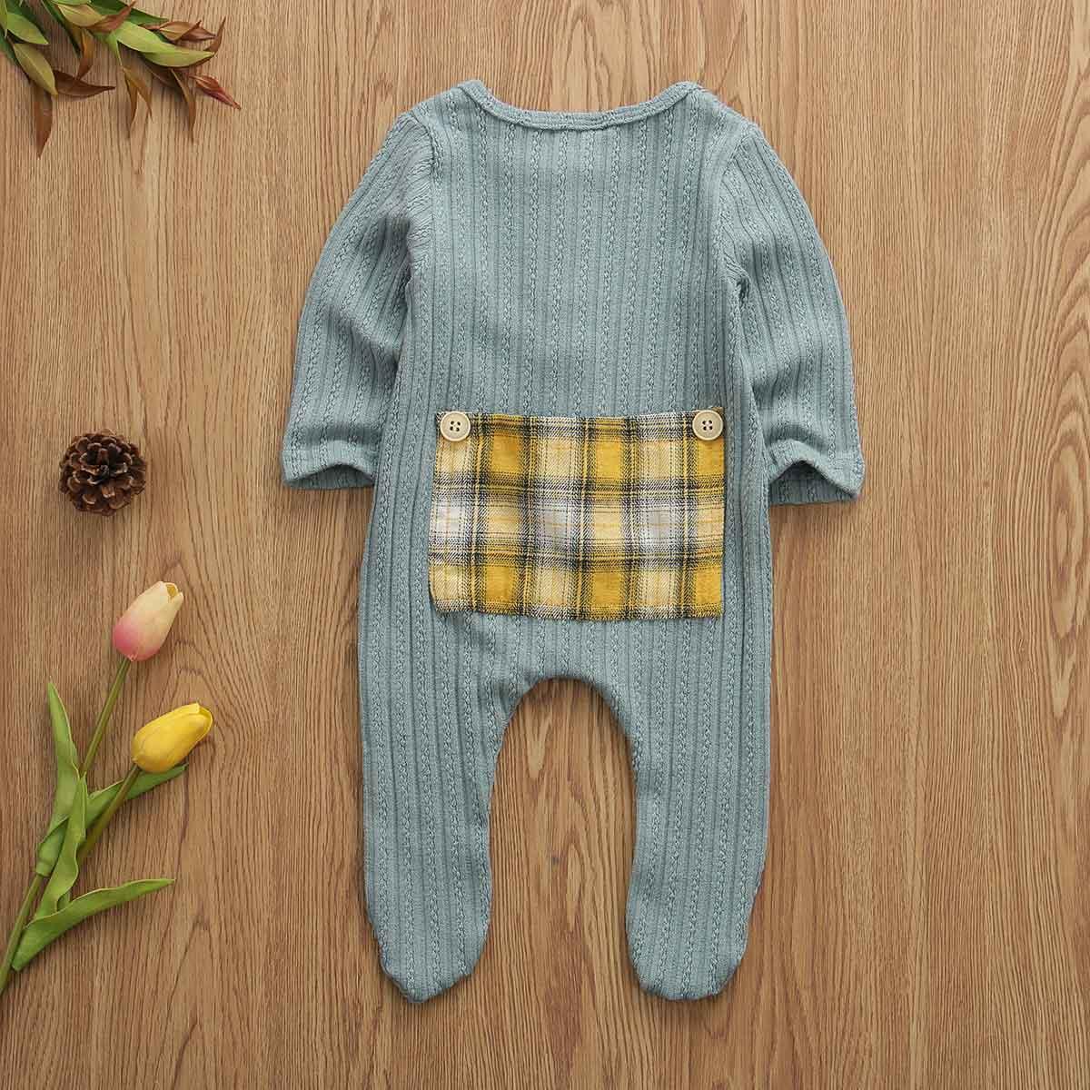 Newborn Baby Boy Girl Long Sleeve  Cotton Romper Jumpsuit Playsuit One Pieces Baby Clothes 0-9M In Famous Holidays Pajamas Style