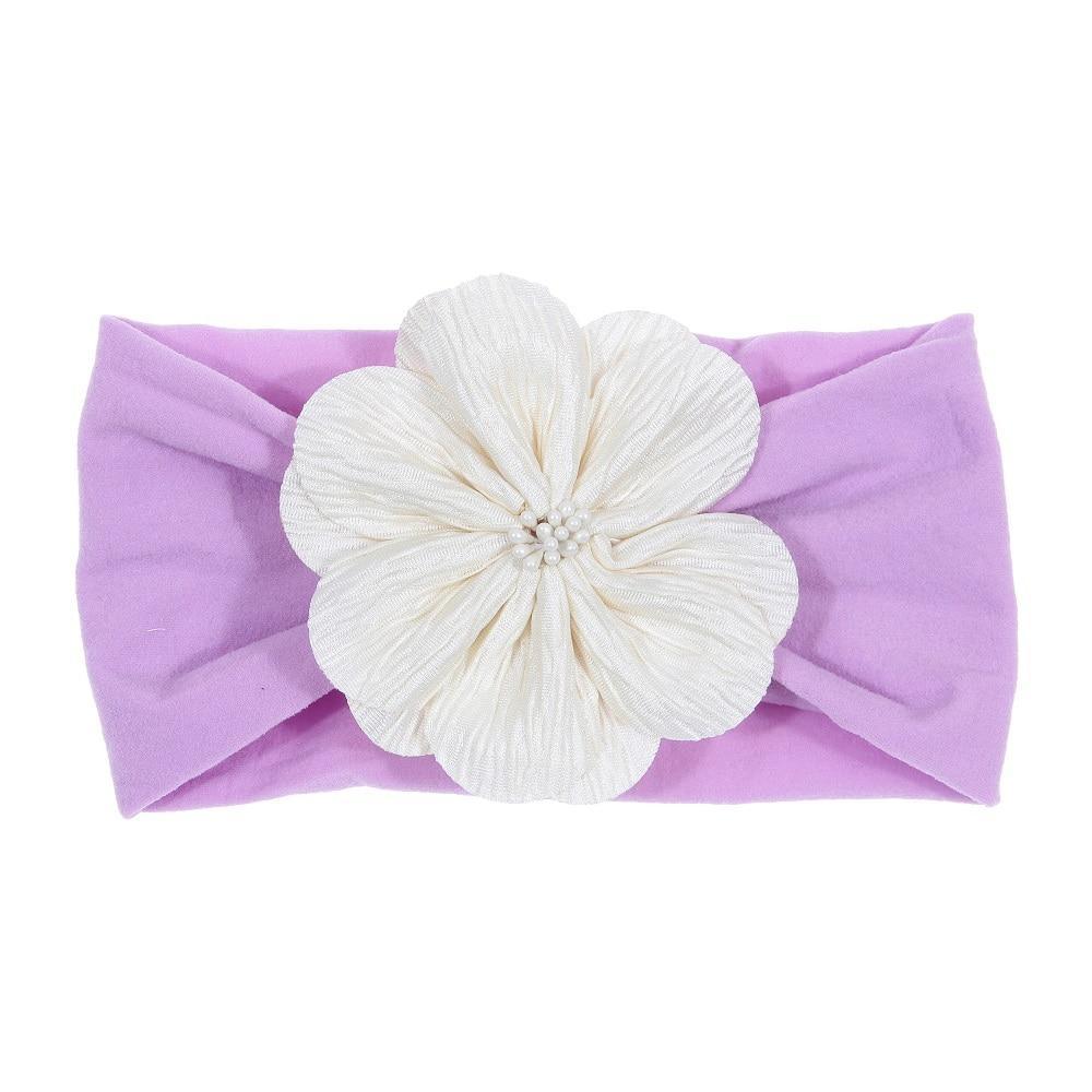 Cute 1PCS Baby Girls Lotus Flower Nylon Headband Knot Elastic Newborn Toddler Headwraps Kids Hair Accessories Gifts