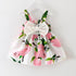 Children's Wear Dress Girls  Dresses For Party and Wedding with 100% Cotton Striped Lapel Fly Sleeves