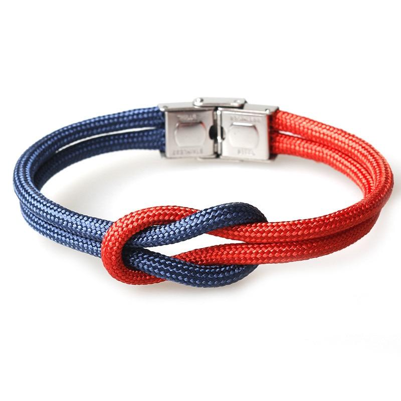 New Elegant Fashion Multi-Layer Concentric Modern Knot Rope Men Anchor Luxury Bracelet Charm Fine Bracelets For Women Fold Over Clasp Navy Style Jewelry