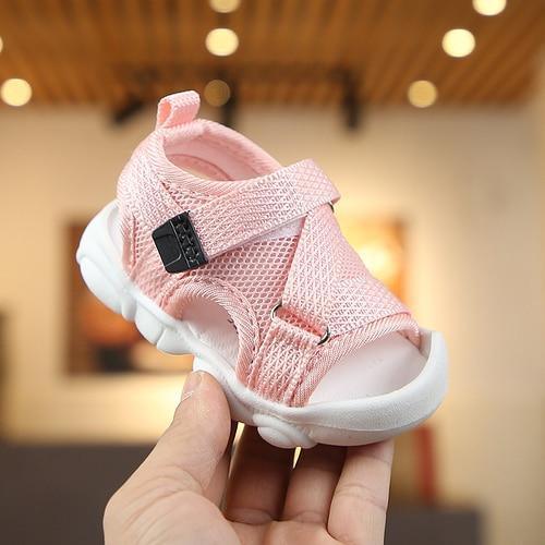 Baby Unisex Sandals Black Gray Pink Canvas Infant Sandals Toddler Summer Walking Shoes