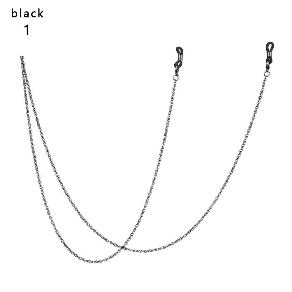 Crystal Glasses Neck Strap Chain Acrylic Crystal Black Beads Eyeglasses Necklace Metal Sunglasses Cord