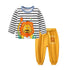 Modern Luxury Baby Boy Clothes Cotton Clothing Sets Cartoon Long-sleeved T-shirt Pants Infant Clothes 2pcs Ste For Boys and Girls Kids