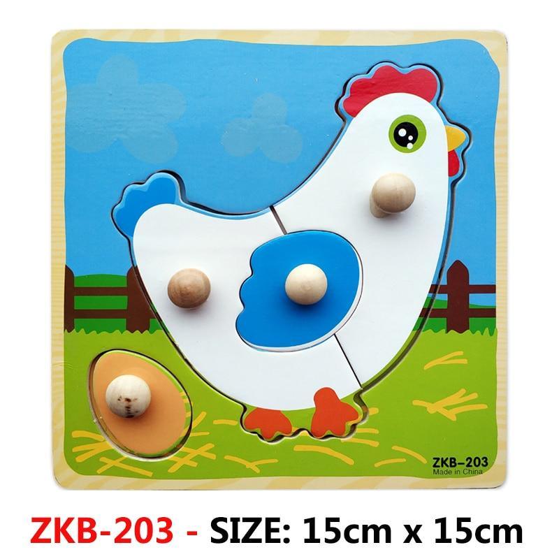 New Hand Grab Board Wooden Puzzle Toys for Children Cartoon Animal Fruit  Kids Baby Early Educational Learning Toy