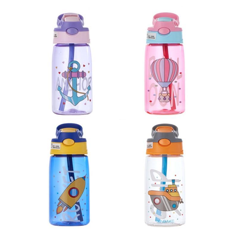 Kids Cartoon Leakproof Creative Baby Feeding Water Cup With Straws For Children Bright Colors Durable Kid Bottles