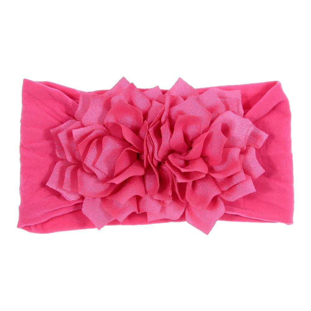 Cute 1PCS Baby Girls Lotus Flower Nylon Headband Knot Elastic Newborn Toddler Headwraps Kids Hair Accessories Gifts