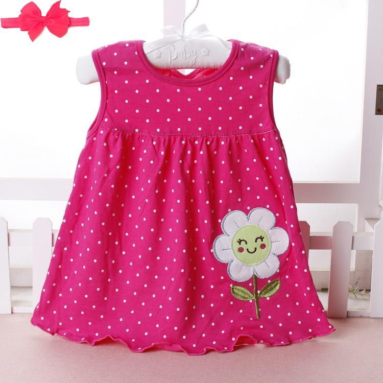 New Summer Cute Baby Girl Infant girl Princess Dress with Headband In Tutu Design With Flowers