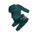 Infant Newborn Baby  Spring Autumn Ribbed Solid Clothes Sets Long Sleeve Bodysuits , Elastic Pants 2PCs