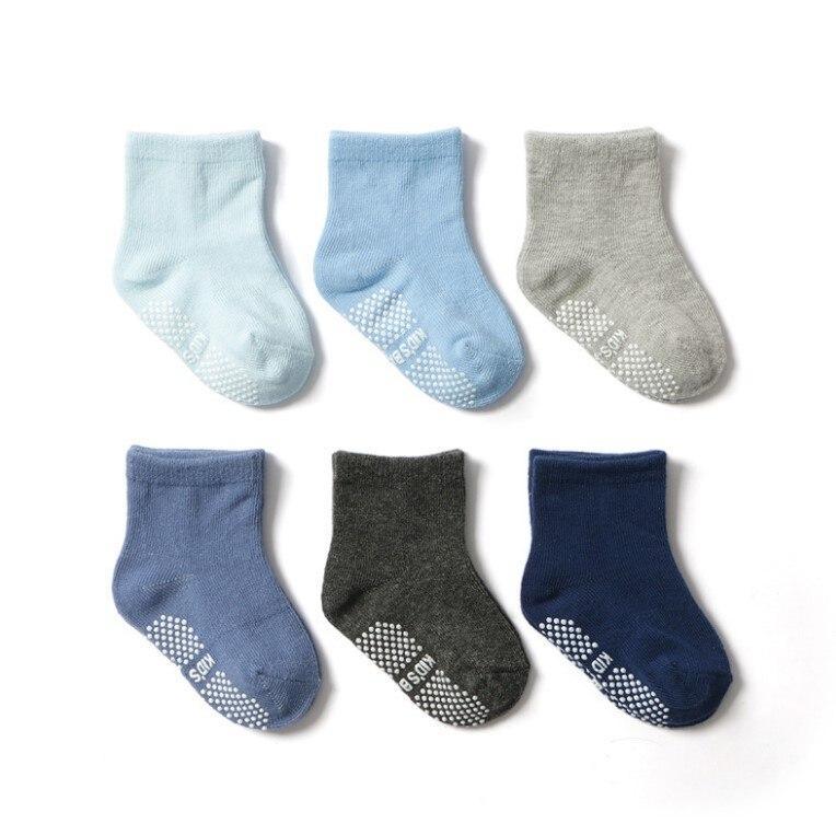 6 Pairs Baby Cotton Anti-slip Boat Low Cut Floor Socks For Boys And Girls Children's Sock