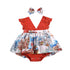 2pcs  0-24M  Christmas Newborn Baby Girls Romper Dress+ Headband Santa Print Jumpsuits Outfit Unique Design