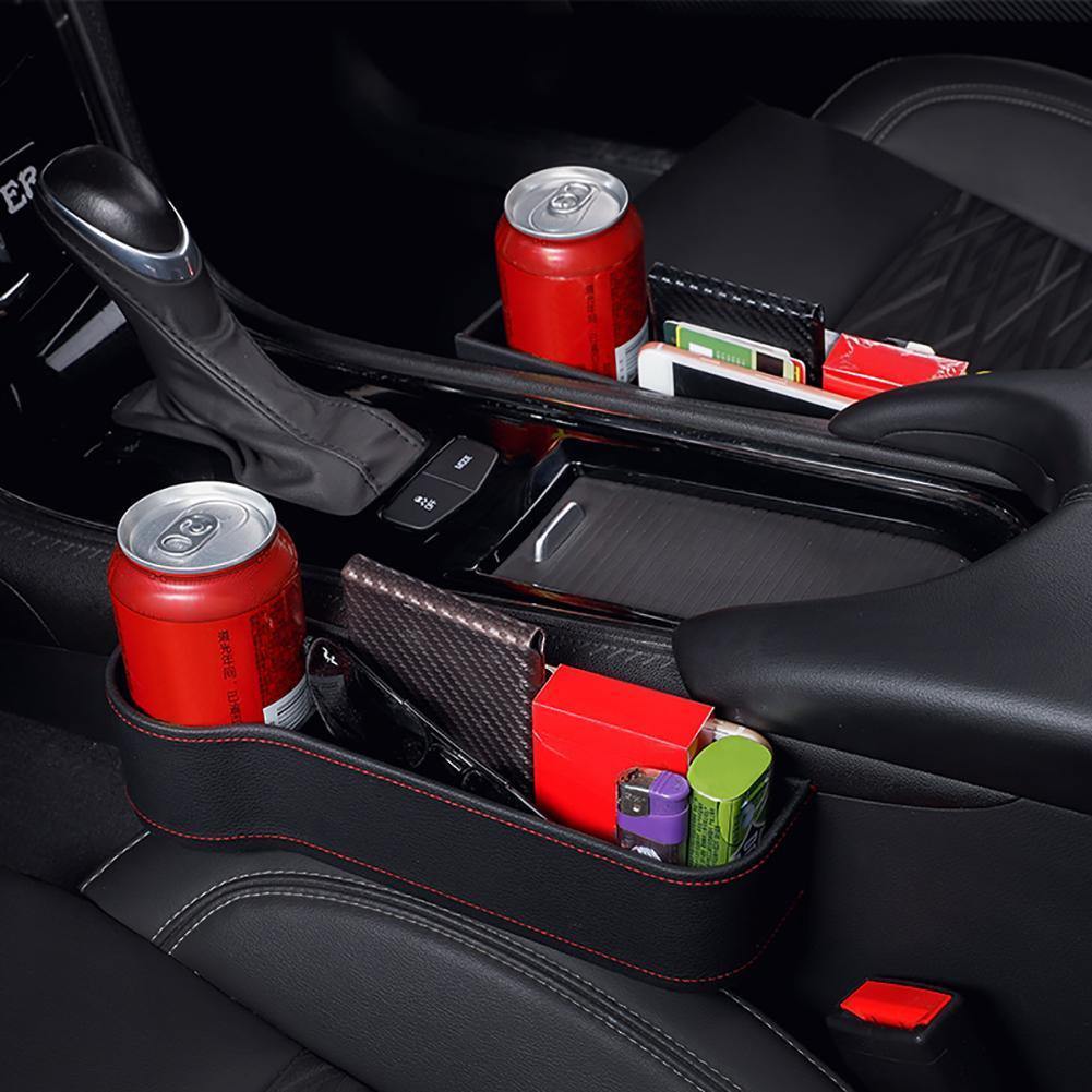 Multifunctional Car Seat Gap Storage Box Cup PU Leather Pocket Catcher Organizer Phone Bottle Cups Holder Car Accessories