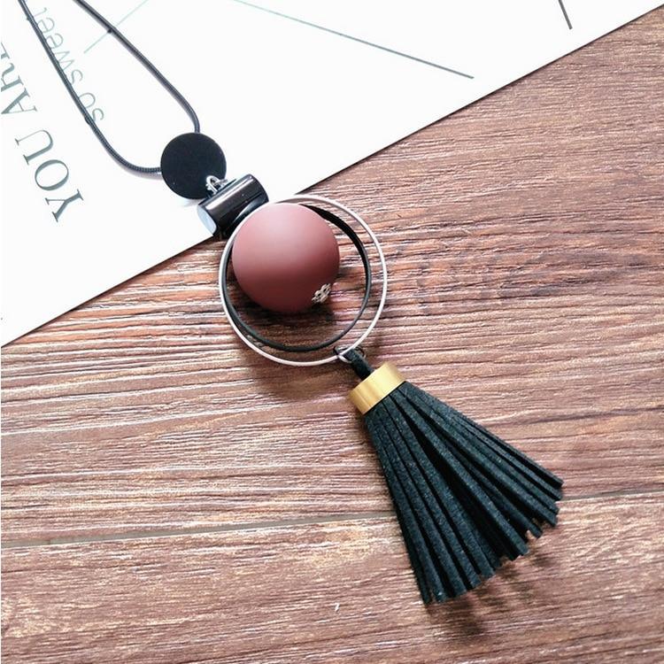 Modern Bohemian Geometric Wood Handmade Elegant Vintage Tassel Long Sweater Chain Luxury Necklace Fashion For Women Jewelry Accessories