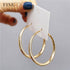 Elegant Plain Gold Metal Pearl Hoop Earrings In Fashion Big Circle Style For Women