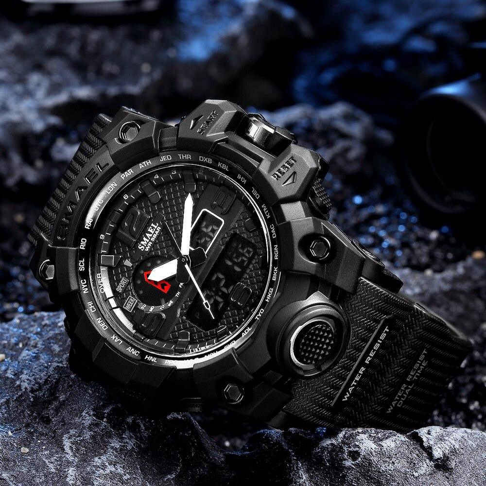 Brand Luxury Military Sports Men Quartz Analog LED Digital Watches For Man Waterproof 50M Dual Display Wristwatches