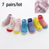 6 Pairs Cotton Baby 's Non-slip Boat Low Cut Floor Socks With Rubber Grips For Boys & Girls Sock