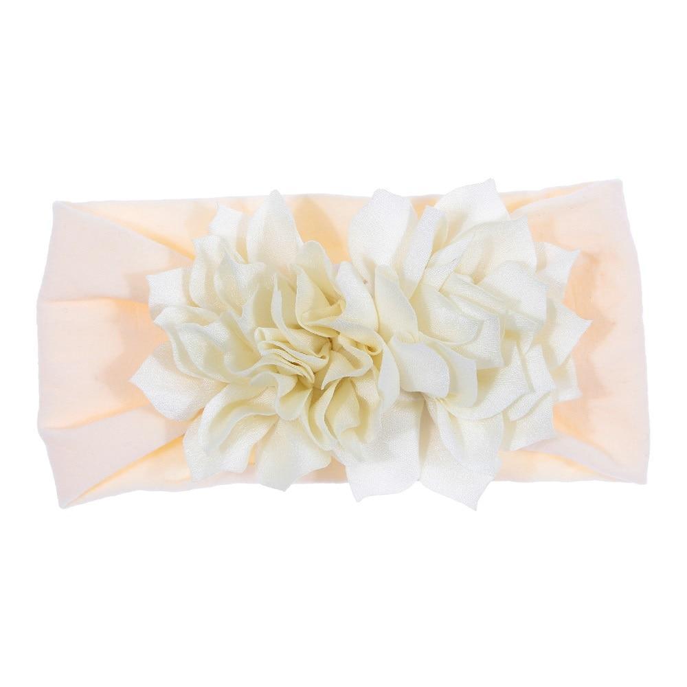 Cute 1PCS Baby Girls Lotus Flower Nylon Headband Knot Elastic Newborn Toddler Headwraps Kids Hair Accessories Gifts