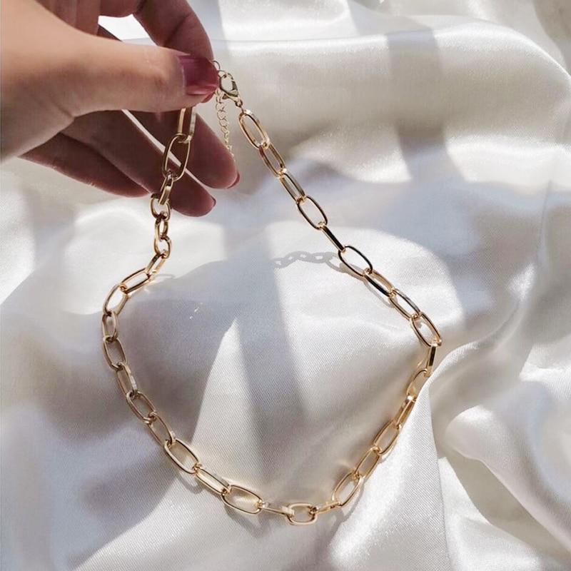 Simple Unique Gold Chain Necklace Chokers For Women Luxury Jewelry Perfect Gift Cool Style