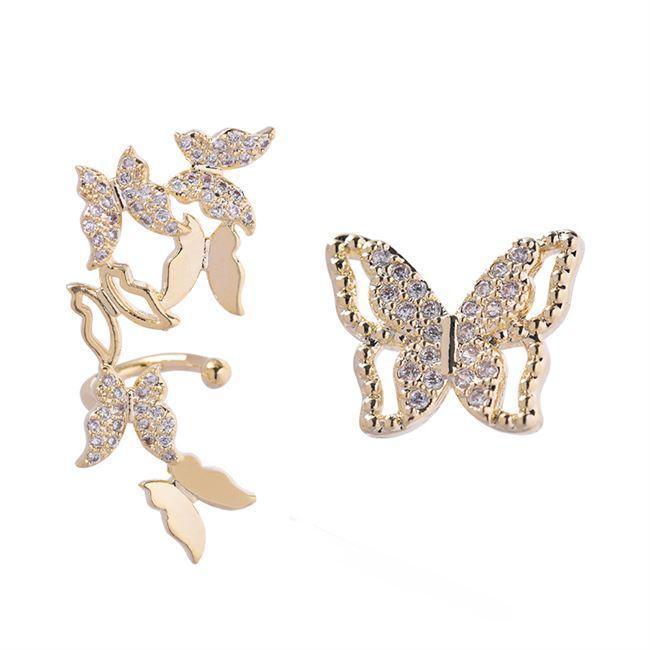 Luxury Elegant Crytal Angel wings Rhinestone Hanging Dangle Exaggerated Fashion Stud Earrings With Elegant Anti-allergy Design For Ladies and Women In New Trend Popular Style