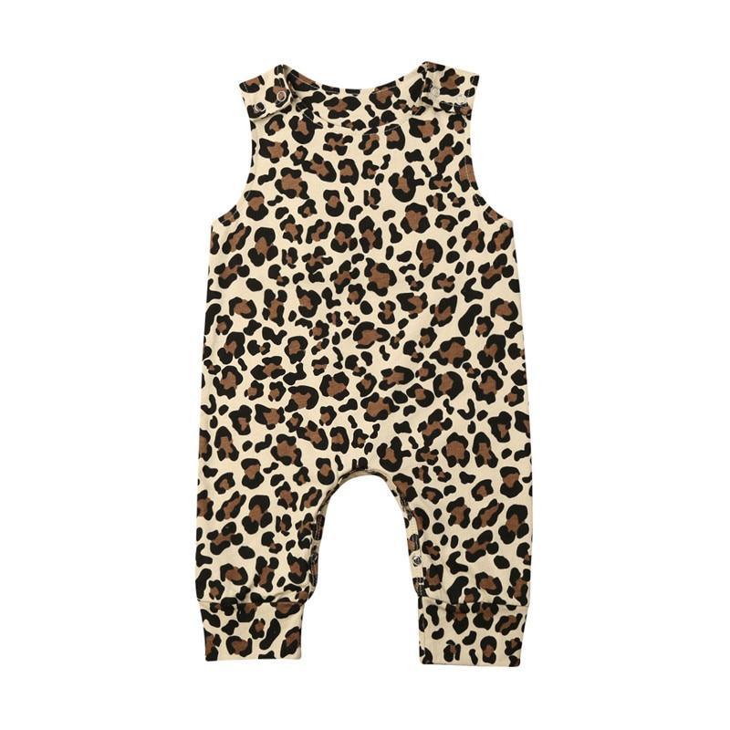 Newborn Baby Girl/ Sleeveless/ Long Sleeve Leopard Romper Jumpsuit Outfit For Babies In elegant Modern Deisgn