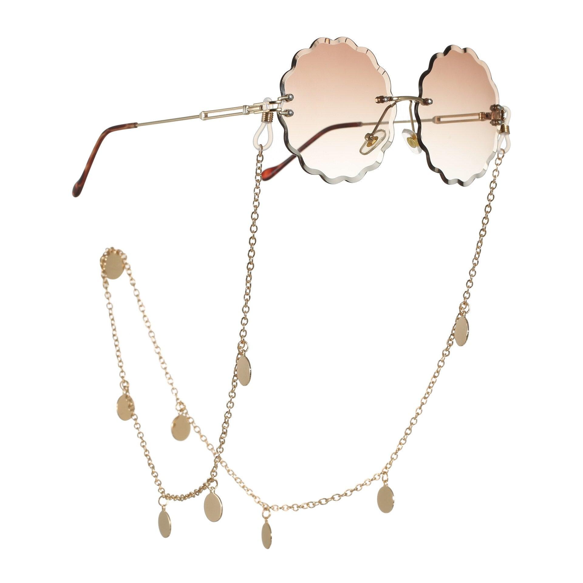 Luxury Reading Glasses Chain For Women Metal Sunglasses Casual Pearl Beaded Eyeglass Chain for Glasses