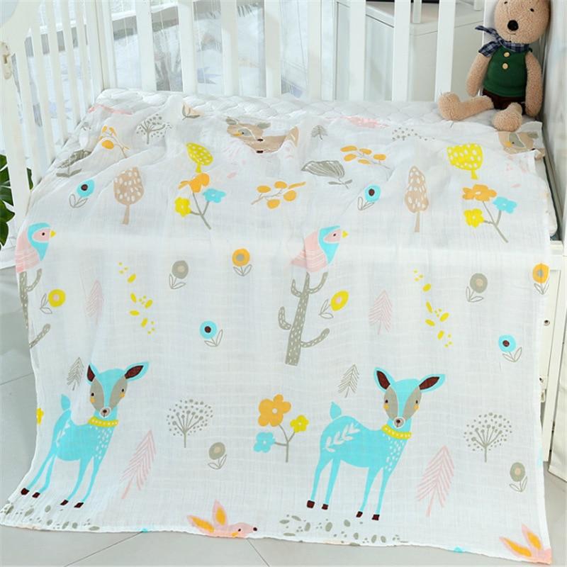 Muslin 100% Cotton Baby Swaddles Soft Newborn Blankets Bath Gauze Infant Wrap Sleep sack Stroller .