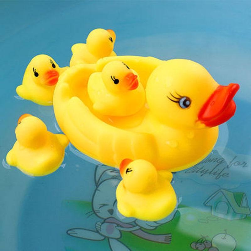 Baby Shower Bath Toys Little Duck  Set Baby Kids Toy Storage Mesh Toy Bag Net Bathroom Organizer Toys For Kids