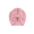 Handamde Elegant Baby Hats for Girls Big Bow Turban Hat Newborn  Baby Beanie Cap Solid Color Style