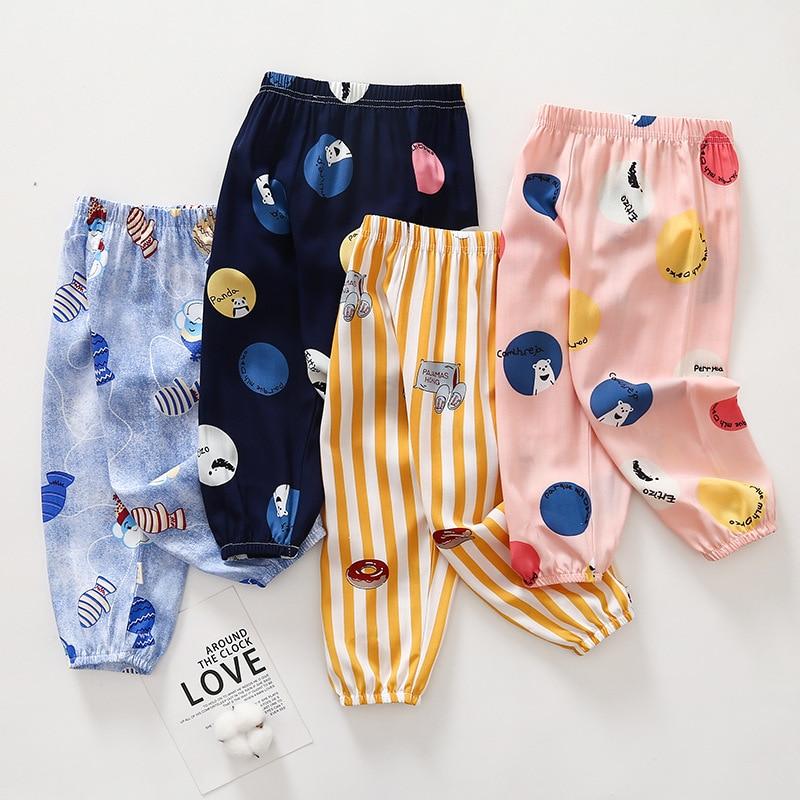 Baby Boys Thin Pants Anti Mosquito Trousers Girls Sleepwear Children Pajama Pants For Air Conditioner