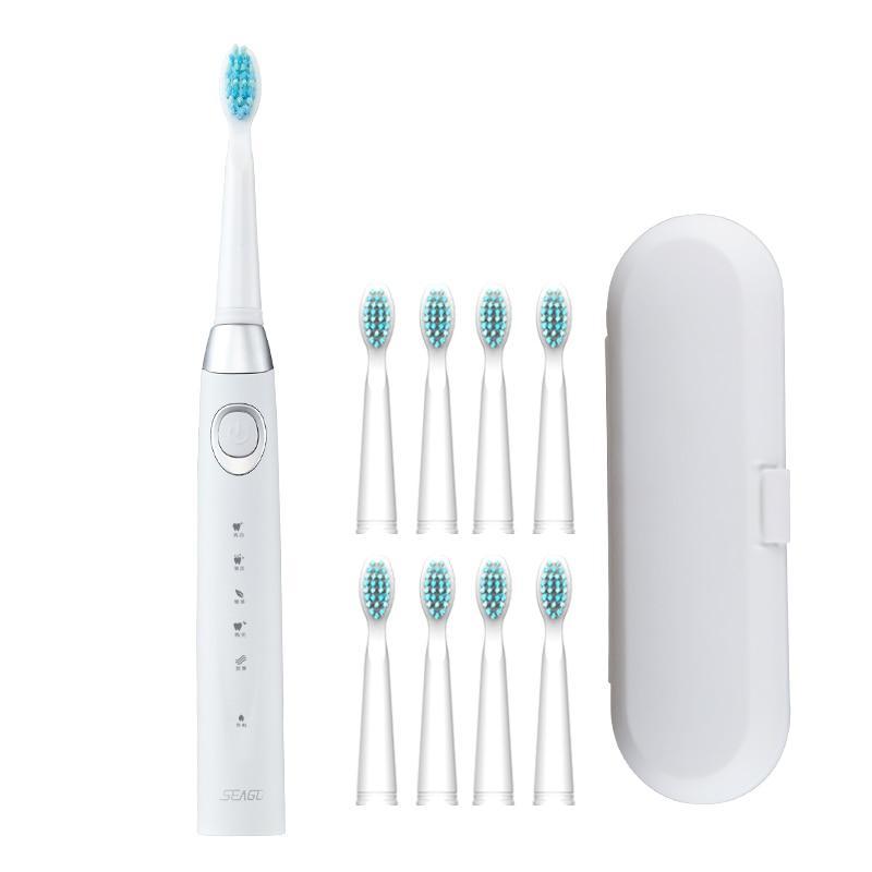 Sonic Electric Toothbrush For Adults And Kids Brush Heads Travel Case Included and Folding Cup 5 Modes USB Rechargeable Bulid in 2 Mins Timer 40000 VPM M10 Smart Ultrasonic Teethbrush Travel Case Oral Care Brush 8 Teeth Heads