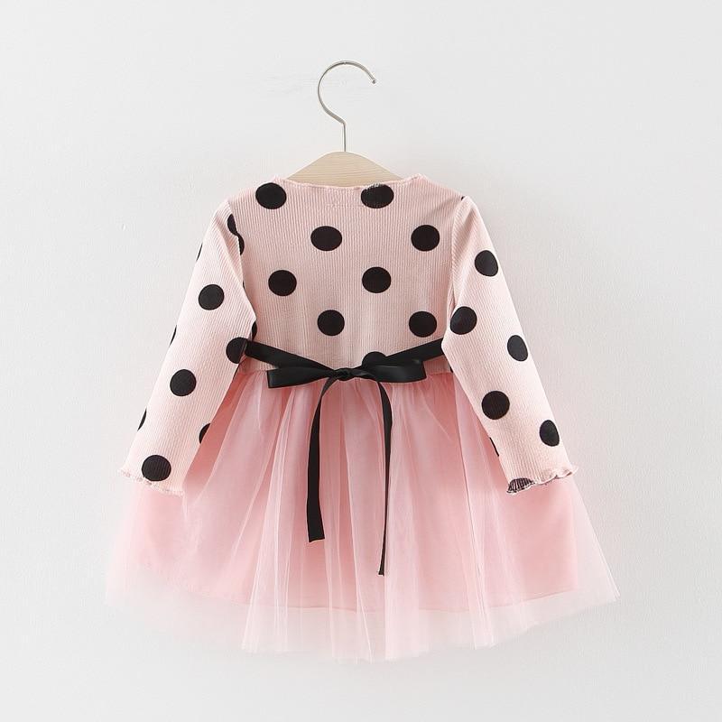 Luxury Long Sleeve Infant Dresses Polka Dot Daisy Fashion Baby Girls Clothing For Girls In Elegant Flower Desing For Little Princess