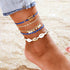 Luxury Leg Brecelet Gold Color Tassel Beads Anklet Bracelet for Leg for Women Set