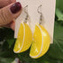 Unique Resin Stereo Lemon Orange Earrings With Long Pendant Fashion Summer Fruit Jewelry Designs For Girls And Teenagers