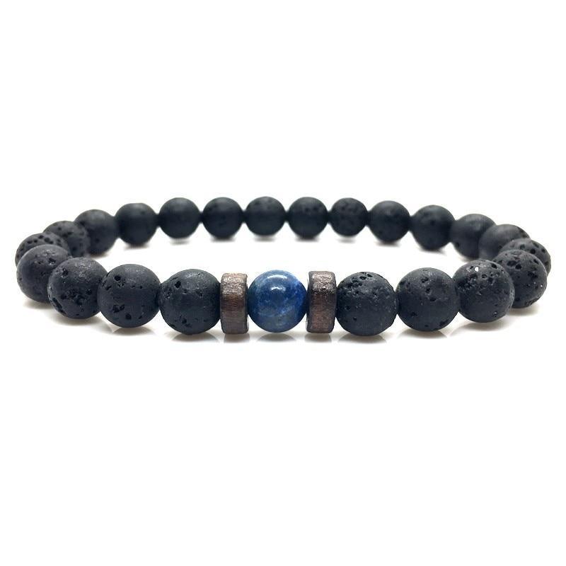 Lava Stone Men Wrist  Bracelet Natural Moonstone Bead Tibetan  Chakra Diffuser Bracelets For Men Jewelry Cool Gifts