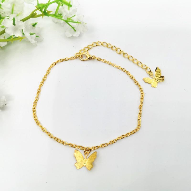 Modern New Luxury Butterfly Anklets For Women Gold Silver Color Chain Ankle Bracelet Bohemian Foot  Leg brecelets Jewelry