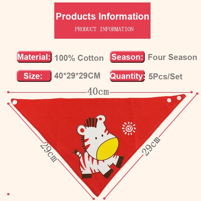 Fashion Modern 5PCS/SET Baby Triangle Double Cotton Bandana Feeding Bibs For Baby Boys/ Girls Baby Kids