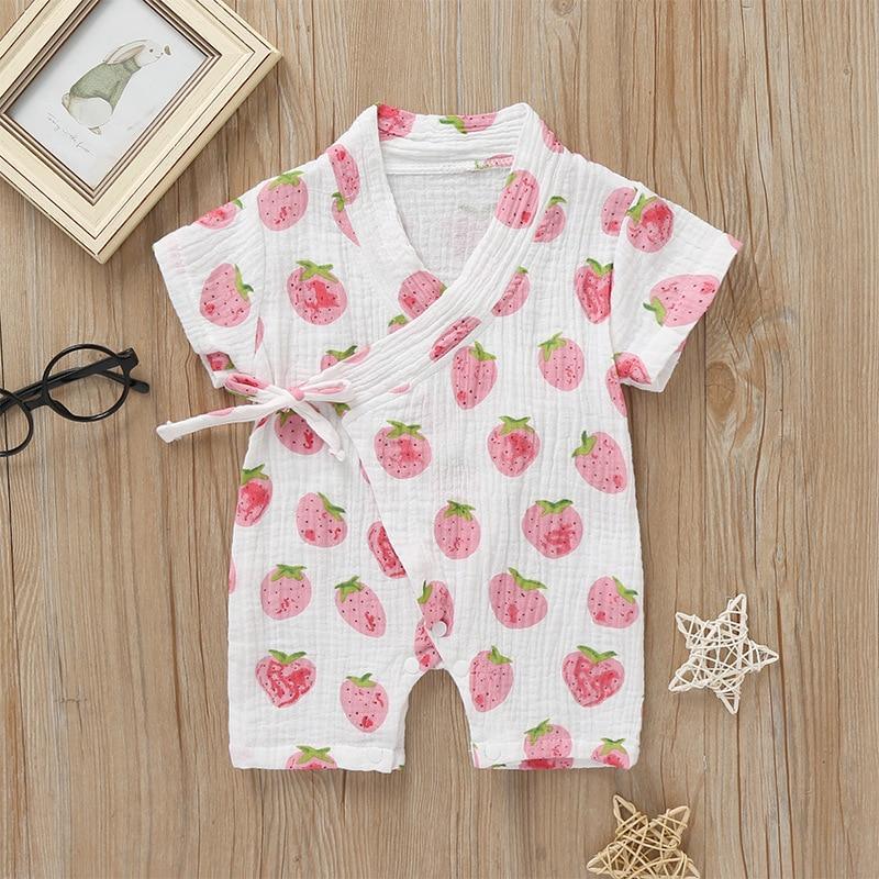 Summer Baby Girl/Boys Clothing Short-sleeved Rompers Jumpsuit Floral Print  Cute Soft Newborn Infant Baby Playwear For Girls and Boys Kids