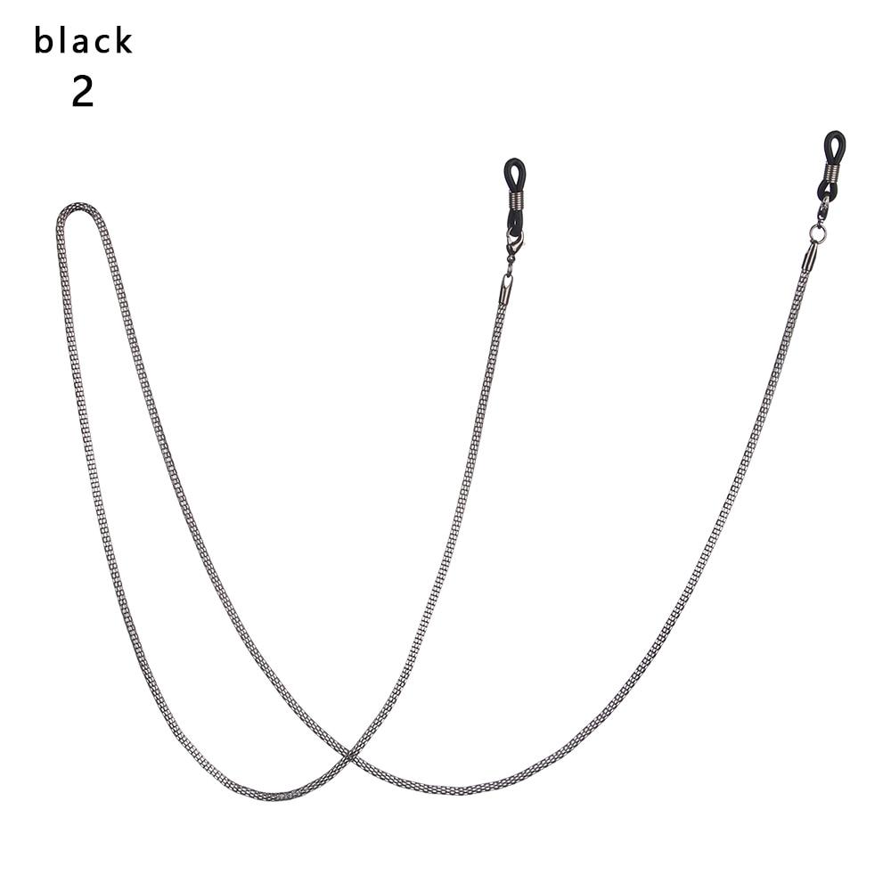 Crystal Glasses Neck Strap Chain Acrylic Crystal Black Beads Eyeglasses Necklace Metal Sunglasses Cord